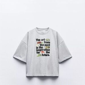 Zara Gray Graphic Tee